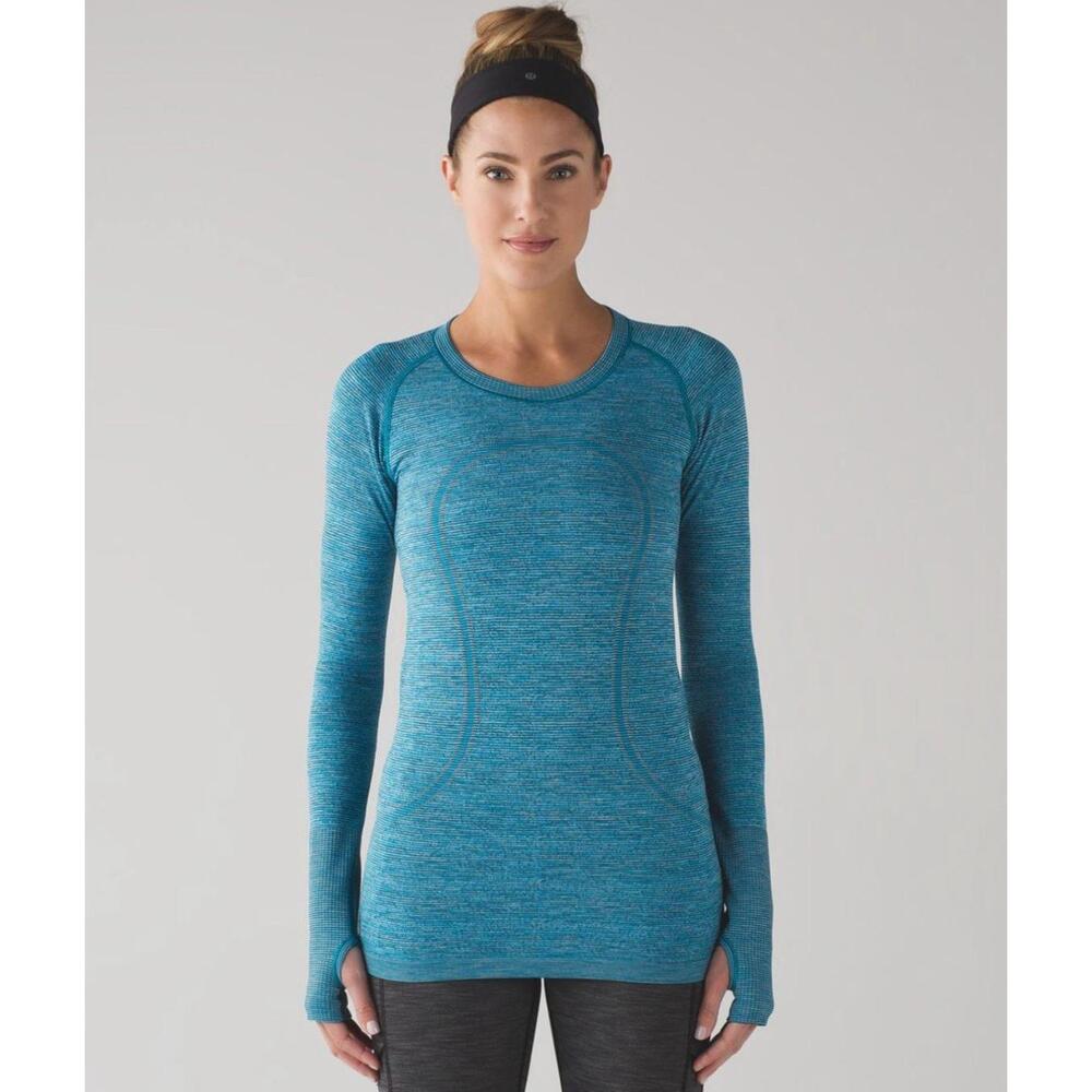 Lululemon Swiftly Tech Women’s Long Sleeve Crew Indian Ocean Light Blue Size 4